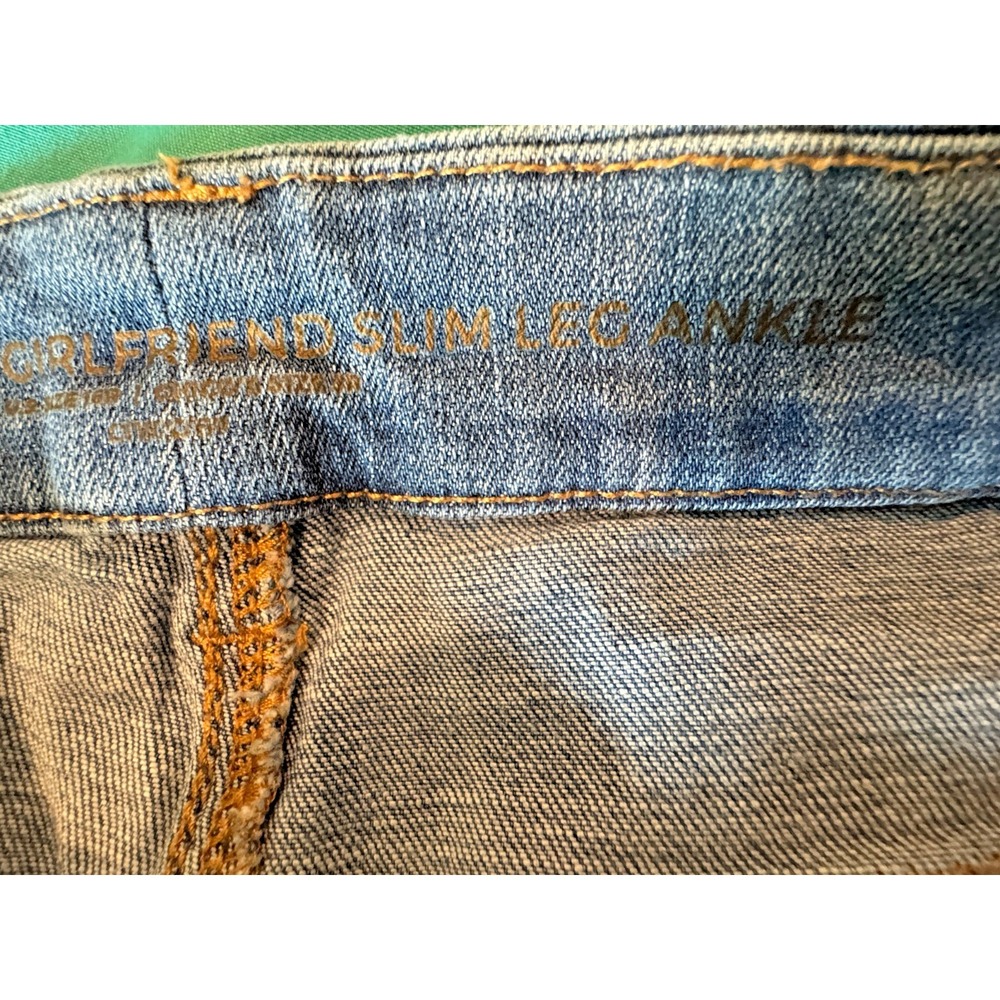 Chico's So Slimming Girlfriend Slim Leg Ankle Jeans 3 XL Embroidered Beaded - Picture 7 of 11